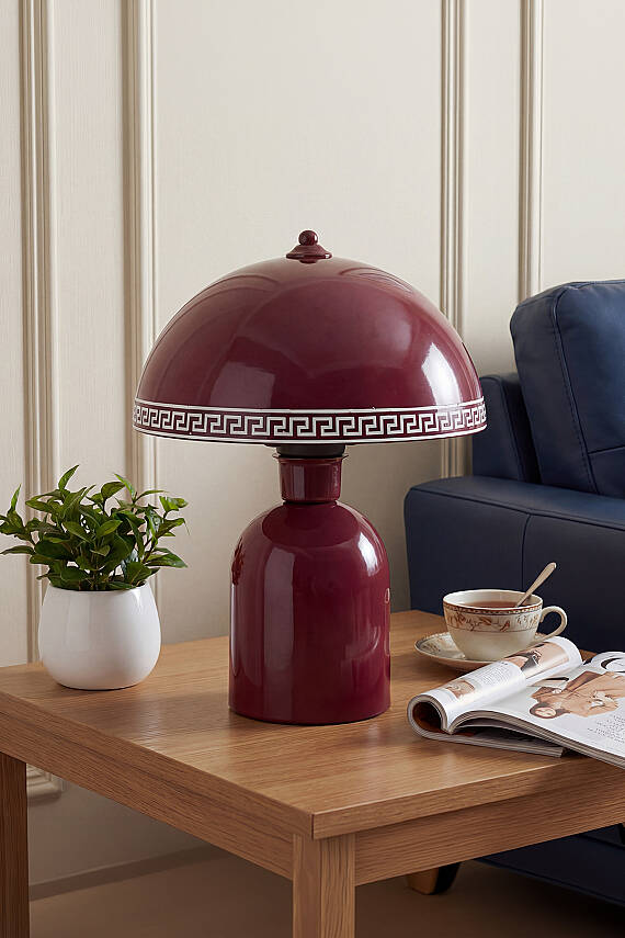 Luna Luxury Abajur 25 cm - Bordo - 6