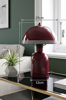Luna Luxury Abajur 25 cm - Bordo - 7