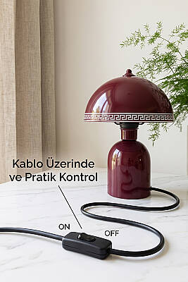 Luna Luxury Abajur 25 cm - Bordo - 8