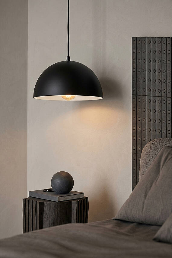 Luna Siyah Metal Sarkıt (30 cm) | Yemek Masası Üstü Avize | Mutfak & Salon Aydınlatması - 3