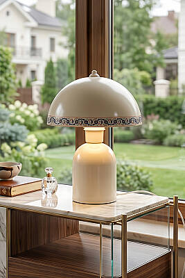 Luna Tile Abajur 25 cm - Krem - 5