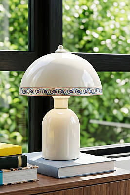 Luna Tile Abajur 25 cm - Krem - 2