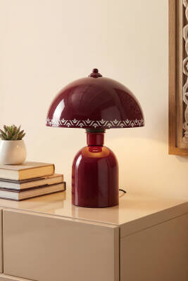 Luna Tulip Abajur 25 cm - Bordo - 7