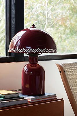 Luna Tulip Abajur 25 cm - Bordo - 2
