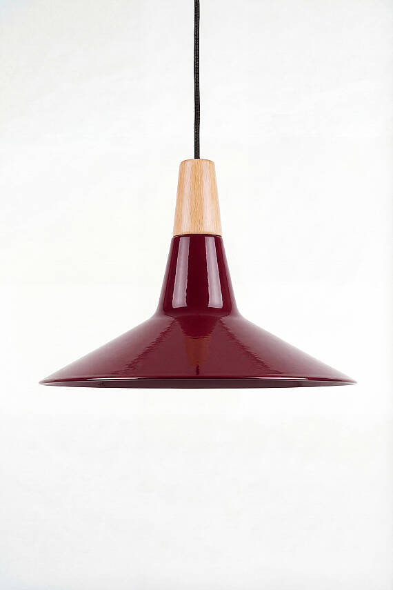 Ruby Ahşap Avize 30 cm - Bordo - 6
