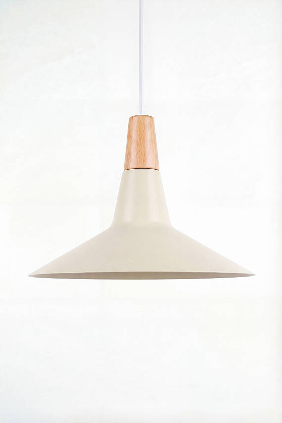 Ruby Ahşap Avize 30 cm - Krem - 5