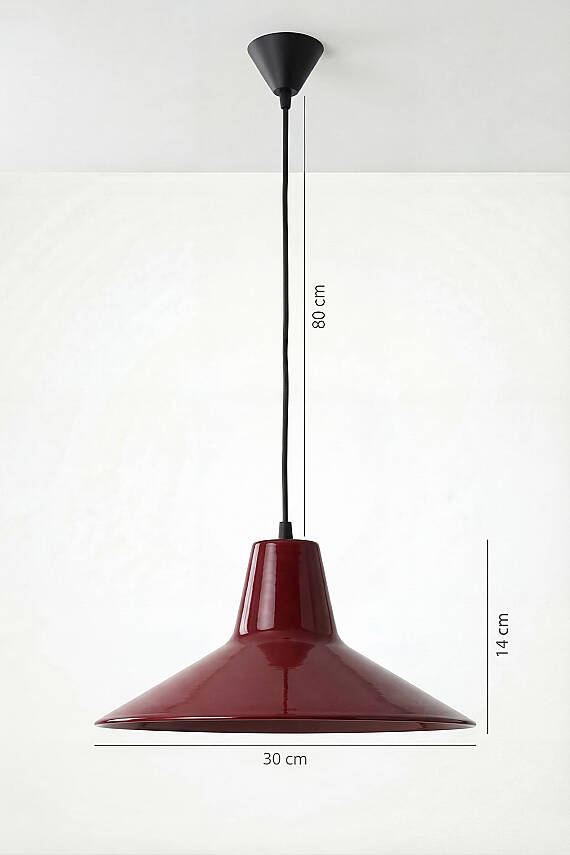 Ruby Metal Avize 30 cm - Bordo - 7