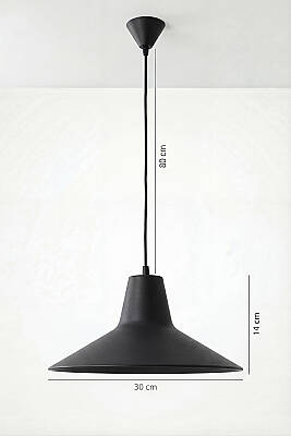 Ruby Metal Avize 30 cm - Siyah - 4