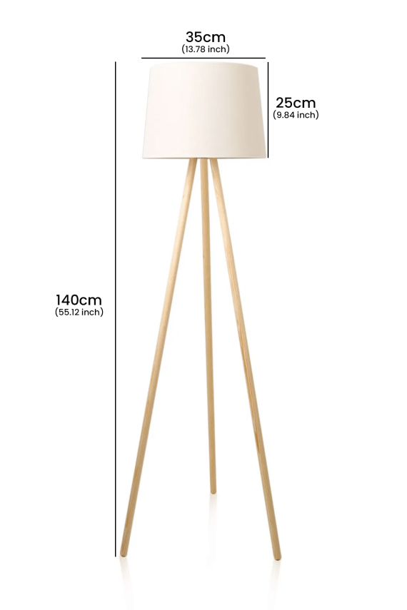 Woody Tripod Krem Kumaş Lambader - 6