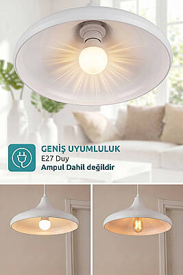 Nova Metal Avize 35 cm - Beyaz - 4