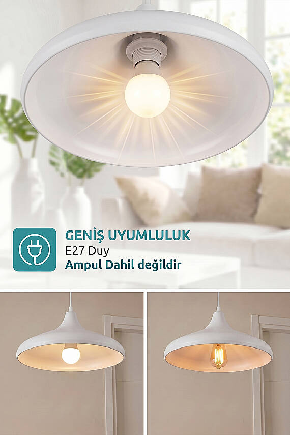 Nova Metal Avize 35 cm - Beyaz - 4