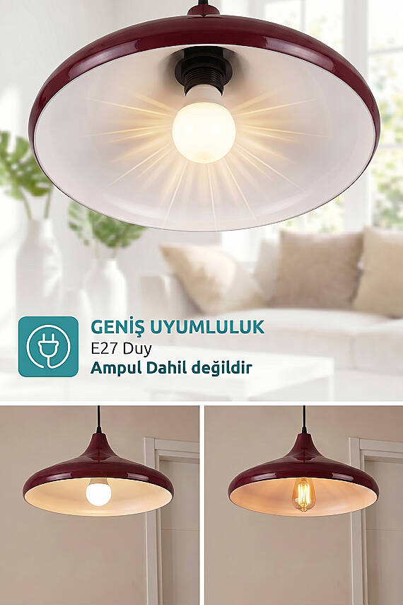 Nova Metal Avize 35 cm - Bordo - 5