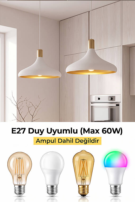 Nova Golden Beyaz Metal Sarkıt (35 cm) - 6
