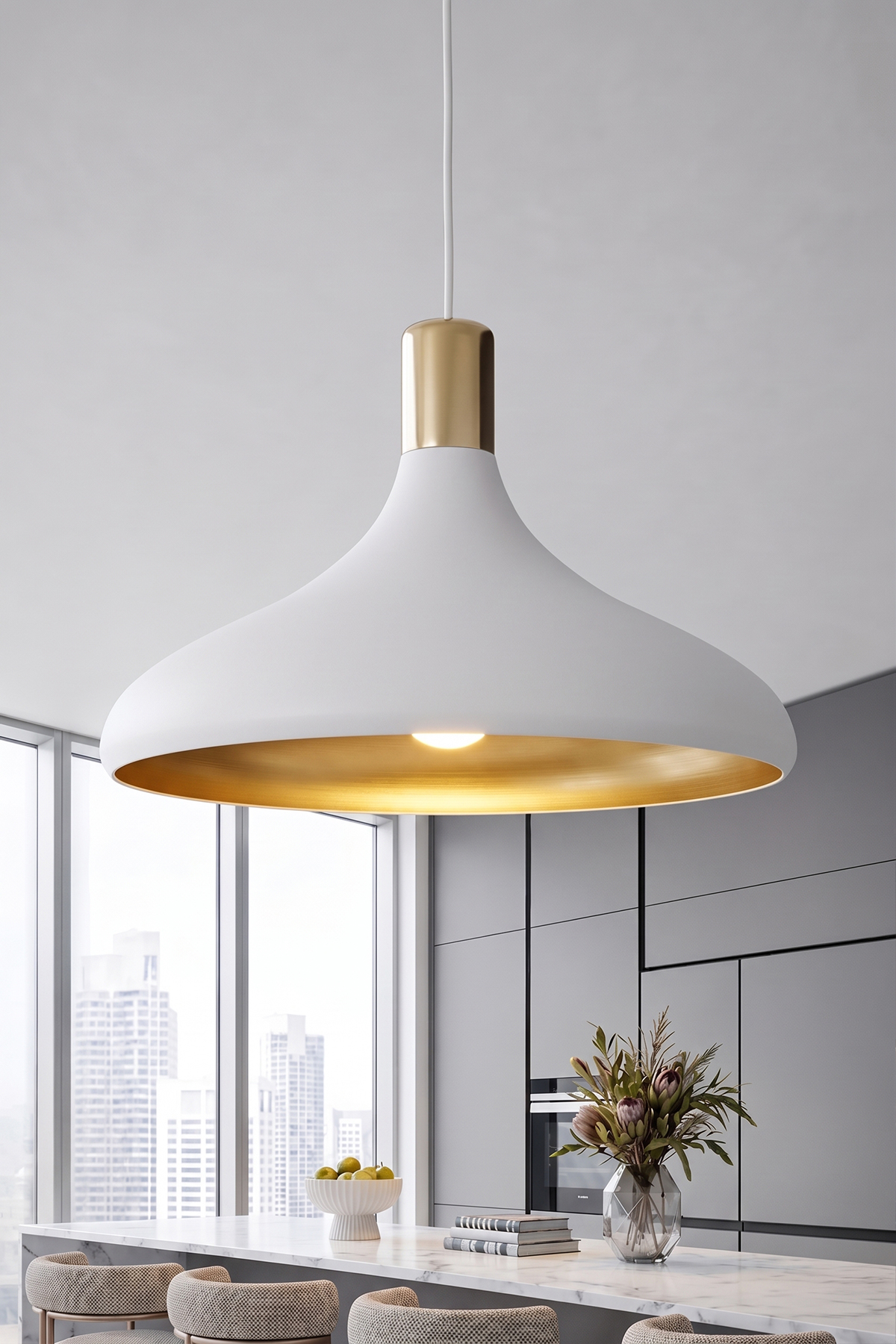 Nova Golden Beyaz Metal Sarkıt (35 cm)
