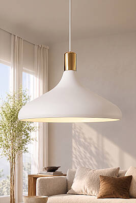 Nova Golden Beyaz Gold Aksesuarlı Metal Sarkıt (35 cm) - MARRIEN