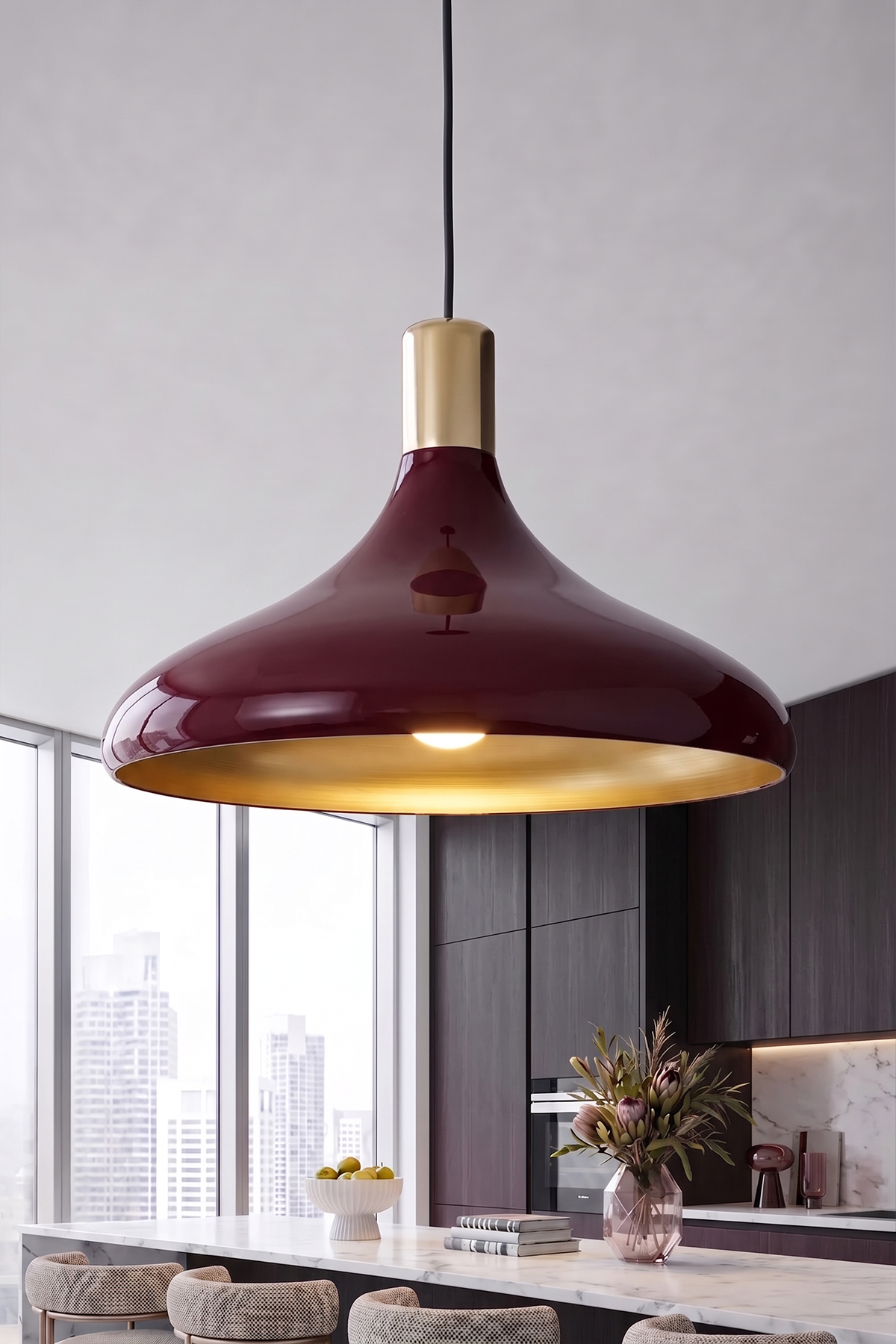 Nova Golden Bordo Metal Sarkıt (35 cm)