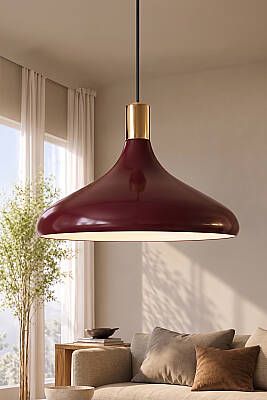 Nova Golden Bordo Gold Aksesuarlı Metal Sarkıt (35 cm) - MARRIEN