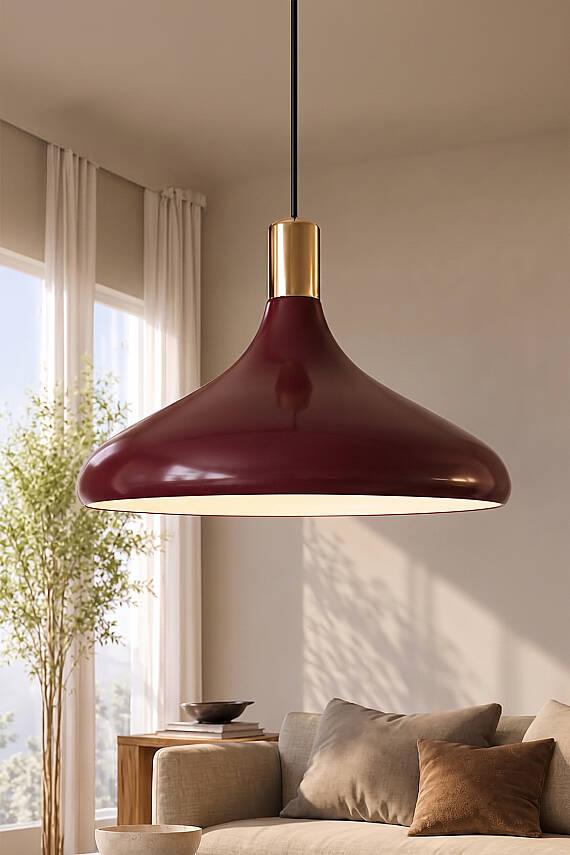 Nova Golden Bordo Gold Aksesuarlı Metal Sarkıt (35 cm) - 1