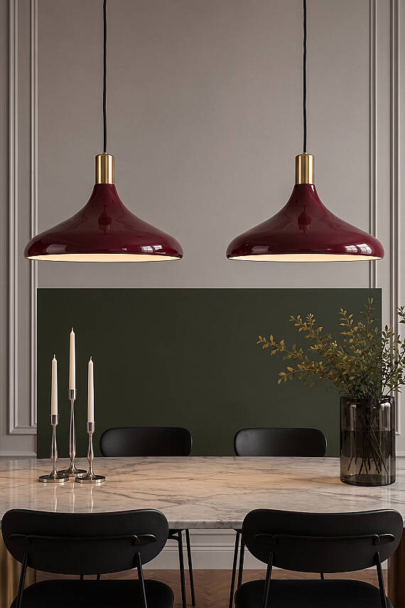 Nova Golden Bordo Gold Aksesuarlı Metal Sarkıt (35 cm) - 2