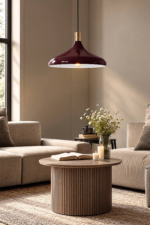 Nova Golden Bordo Gold Aksesuarlı Metal Sarkıt (35 cm) - 3