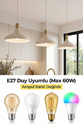 Nova Golden Krem Gold Aksesuarlı Metal Sarkıt (35 cm) - 5