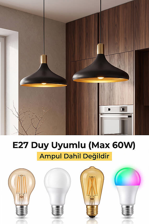 Nova Golden Siyah Metal Sarkıt (35 cm) - 6