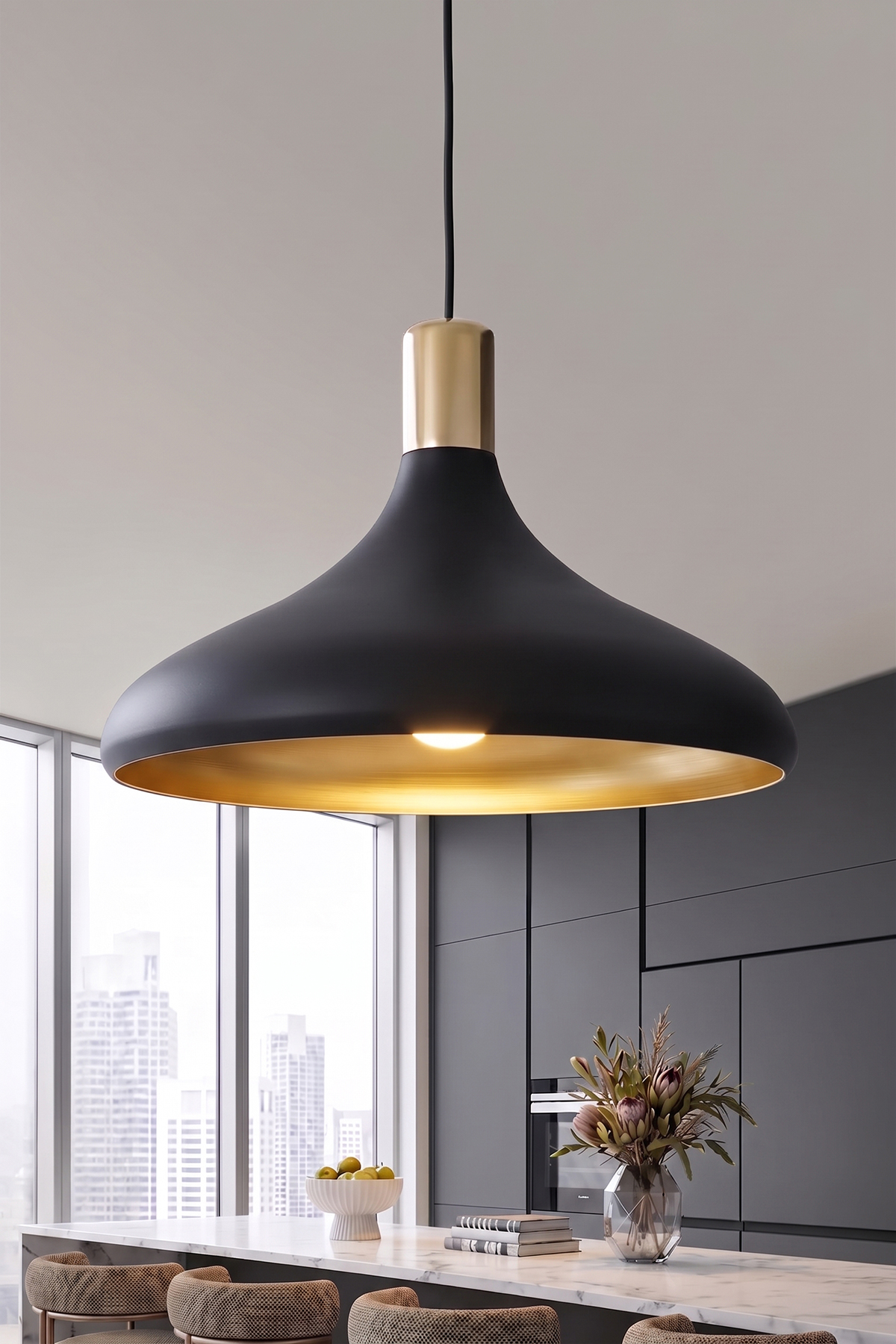Nova Golden Siyah Metal Sarkıt (35 cm)