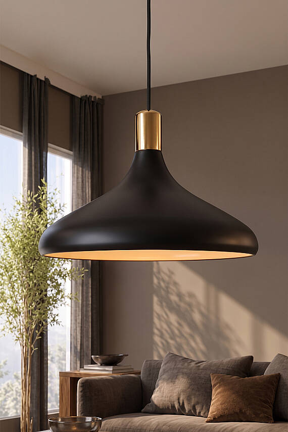 Nova Golden Siyah Gold Aksesuarlı Metal Sarkıt (35 cm) - 1