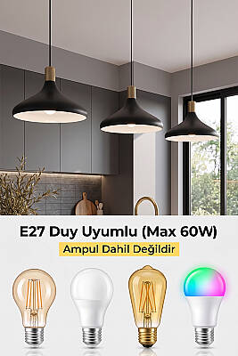 Nova Golden Siyah Gold Aksesuarlı Metal Sarkıt (35 cm) - 6