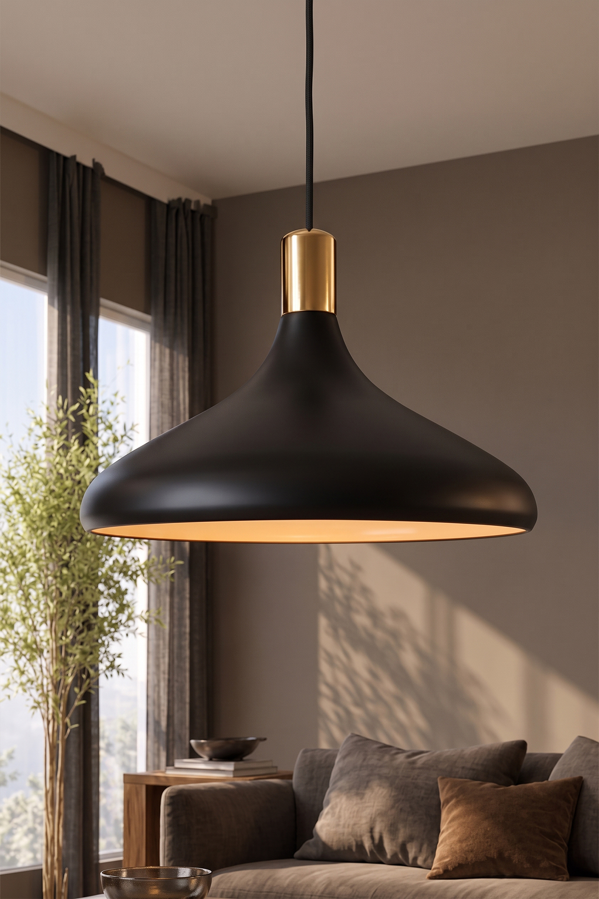 Nova Golden Siyah Gold Aksesuarlı Metal Sarkıt (35 cm)