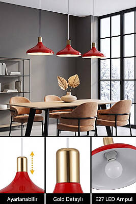 Nova Golden Turuncu Gold Aksesuarlı Metal Sarkıt (35 cm) - 4
