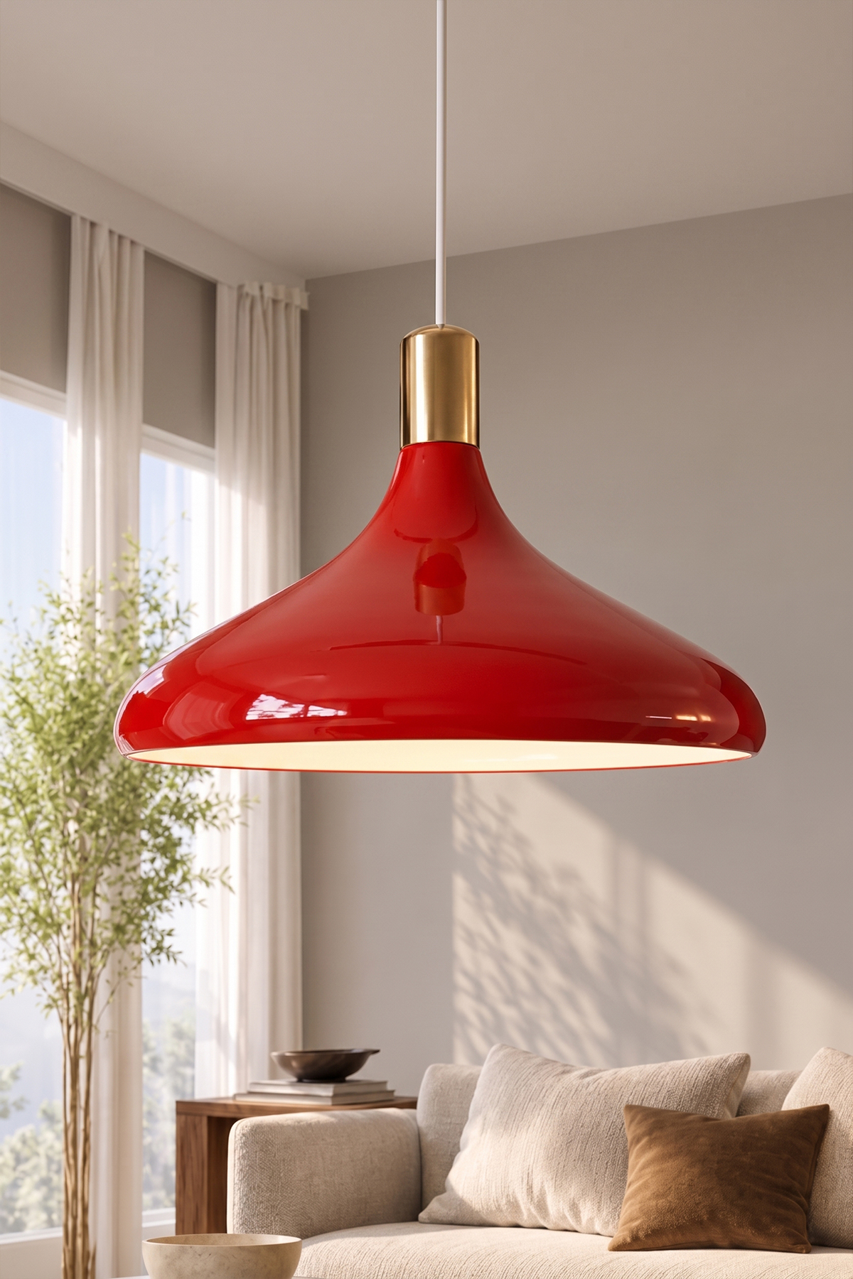 Nova Golden Turuncu Gold Aksesuarlı Metal Sarkıt (35 cm)