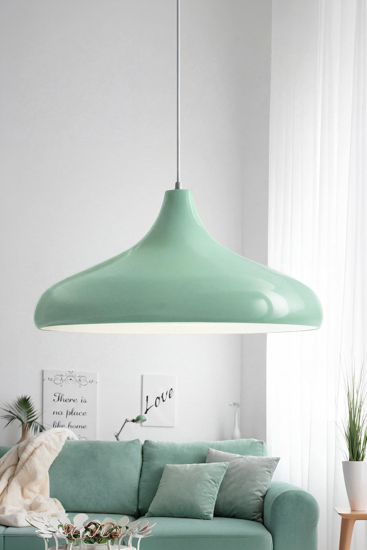 Nova Metal Avize 35 cm - Mint Yeşili