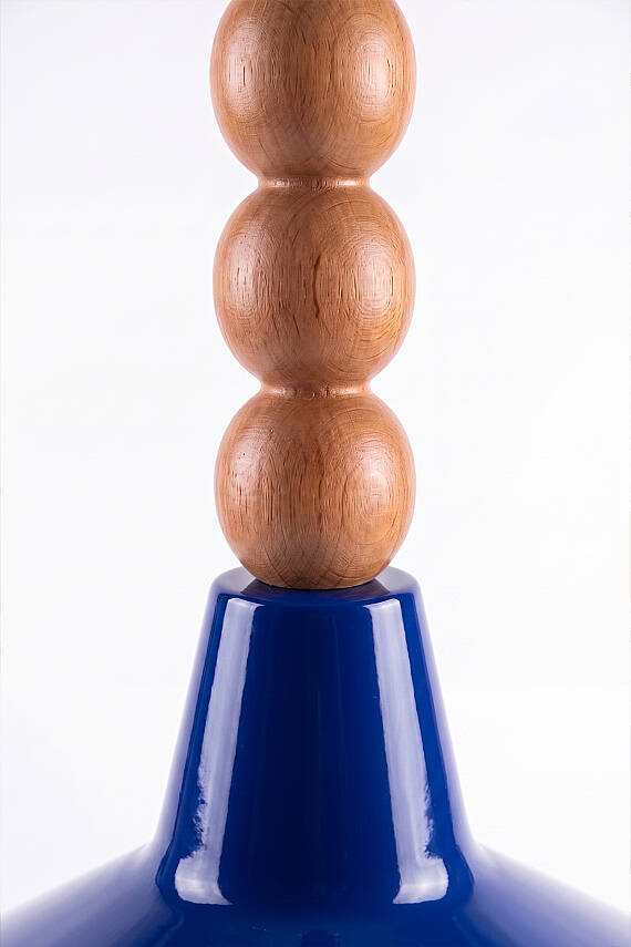 Ruby Ahşap 3 Boncuklu Avize 30 cm - Lacivert - 5
