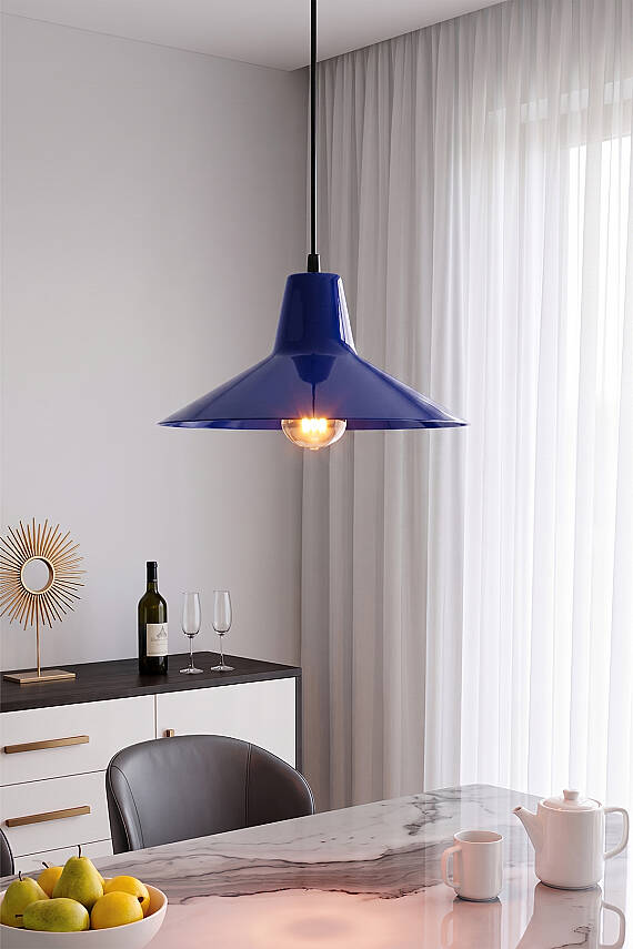 Ruby Metal Avize 30 cm - Lacivert - 2