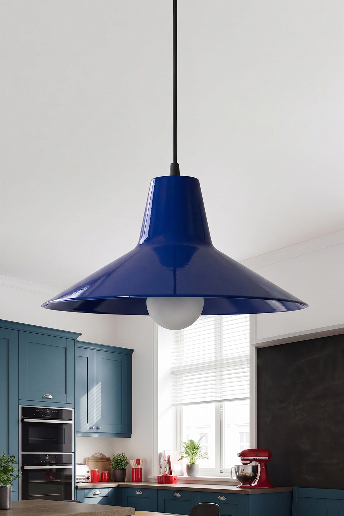 Ruby Metal Avize 30 cm - Lacivert