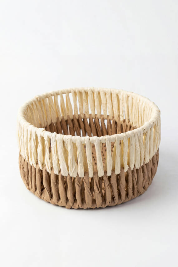 Solora El Yapımı Kağıt İp Organizer 20x10 cm - Natural - 1