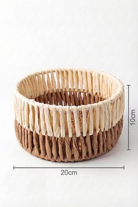 Solora El Yapımı Kağıt İp Organizer 20x10 cm - Natural - 5