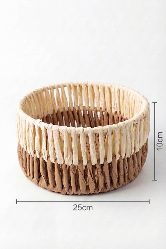 Solora El Yapımı Kağıt İp Organizer 25x10 cm - Natural - 3