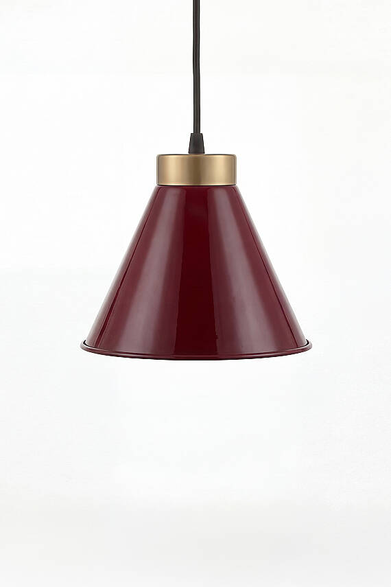 Liva Bohem Gold Bordo Metal Sarkıt (20 cm) Yemek Masası Üstü Avize Mutfak & Salon Aydınlatması - 3
