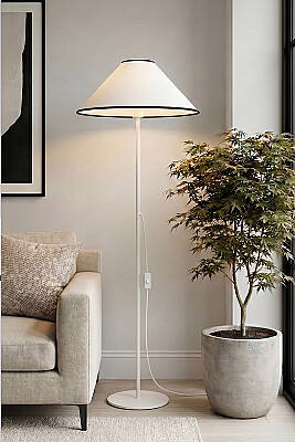 Venus Cream Floor Lamp - Black Piping Edition - MARRIEN