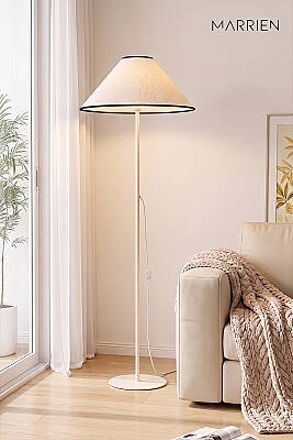 Venus Cream Floor Lamp - Black Piping Edition - 2