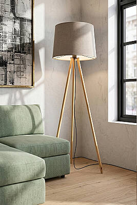 Woody Tripod Cappuccino Kumaş Lambader - 2