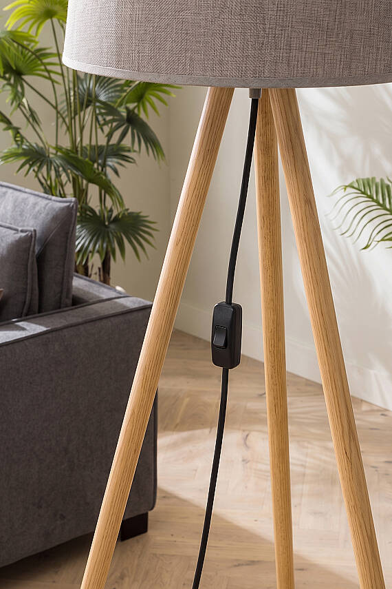 Woody Tripod Cappuccino Kumaş Lambader - 8
