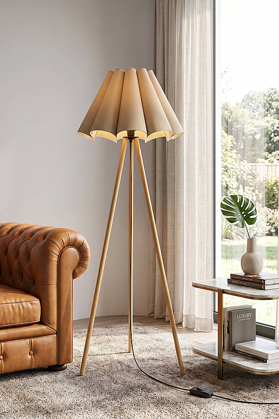 Woody Tripod Flora Pileli Cappuccino Lambader - 4