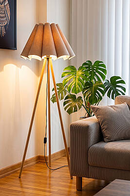 Woody Tripod Flora Pileli Cappuccino Lambader - 5