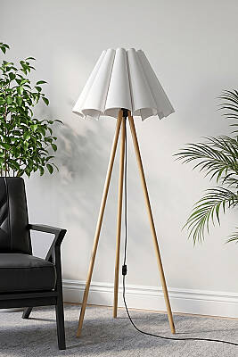 Woody Tripod Flora Pileli Krem Lambader - MARRIEN