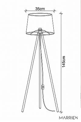 Woody Tripod Siyah Kumaş Lambader - 8